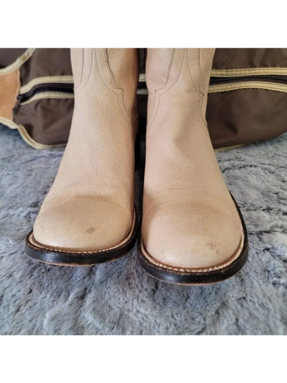 Vintage Rios of Mercedes Western Cowgirl Boots Nubuck Handmade USA Sz Est 8.5 - Picture 12 of 12